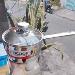 Quánh Nấu Bột Inox 304 , nồi inox 304 đáy từ , nồi TiCook 8