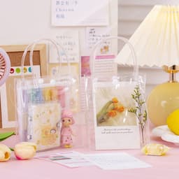 Túi xách mua sắm bằng nhựa PVC trong suốt chống thấm nước cao cấp tiện lợi, Suốt Bảo Vệ Môi Trường 2