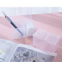 Hộp đựng bông tẩy trang (H7), tăm bôg 2 ngăn có nắp đậy tiện lợi 3