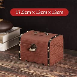 Hộp đựng đồ có khóa rương gỗ 4 size phong cách cổ trang phụ kiện trang trí chụp ảnh 4