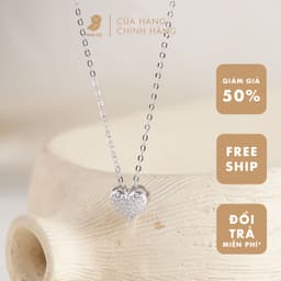 Dây Chuyền Nữ Đá Zircon Cz 5A Mặt Trái Tim Đính Đá NHÀ CÚ Sang Trọng Phong Cách Hàn Quốc 7061 1