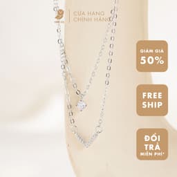 Dây Chuyền Nữ Đá Zircon Cz 5A Dây Đôi Mặt Chữ V NHÀ CÚ Màu Bạc Sang Trọng Phong Cách Hàn Quốc 7039 2