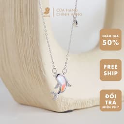 Dây Chuyền Nữ Đá Zircon Cz 5A Ánh Xà Cừ NHÀ CÚ Màu Bạc Xinh Xắn 7072 2