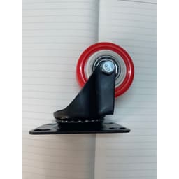 Bánh xe 5 phân màu đỏ, xoay 360 độ, không khoá 1