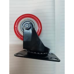 Bánh xe 5 phân màu đỏ, xoay 360 độ, không khoá 6