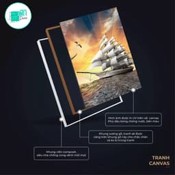 Tranh canvas treo tường hoa sen thư pháp An Yên theo yêu cầu - 60 x 90 cm 6