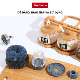 Dụng Cụ Cọ Rửa Chén Bát Xoong Nồi Bếp Ăn JYoohome Có Bình Đựng Xà Phòng Bàn Chải Nhà Bếp Đa Năng 6