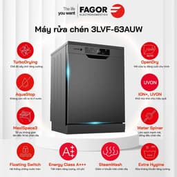 Máy Rửa Bát FAGOR 3LVF-63AUW, 14 Bộ - 9 Chương Trinh Rửa, Độ Ồn Thấp, Hàng Chính Hãng 2