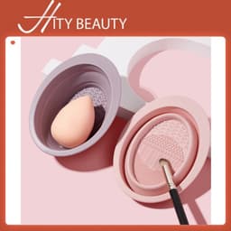 Chén silicon giặt cọ rửa mút trang điểm GECOMO có thể gấp gọn tiện lợi dành cho makeup - Hity Beauty 1