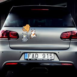 (SET 3 CON MÈO CÀO) Miếng dán xe Sticker chống nước mèo vui nhộn dán trang trí ô tô xe máy, cửa kính, bàn tủ tường... 2