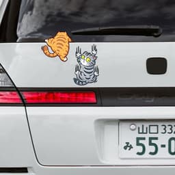 (SET 3 CON MÈO CÀO) Miếng dán xe Sticker chống nước mèo vui nhộn dán trang trí ô tô xe máy, cửa kính, bàn tủ tường... 5