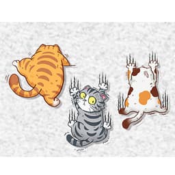 (SET 3 CON MÈO CÀO) Miếng dán xe Sticker chống nước mèo vui nhộn dán trang trí ô tô xe máy, cửa kính, bàn tủ tường... 6