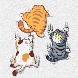 (SET 3 CON MÈO CÀO) Miếng dán xe Sticker chống nước mèo vui nhộn dán trang trí ô tô xe máy, cửa kính, bàn tủ tường... 1