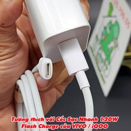[Chính Hãng] Cáp Sạc Nhanh C-C Flash Charge 6A 120W VIVO / iQOO 2 đầu Type-C ZIN 7