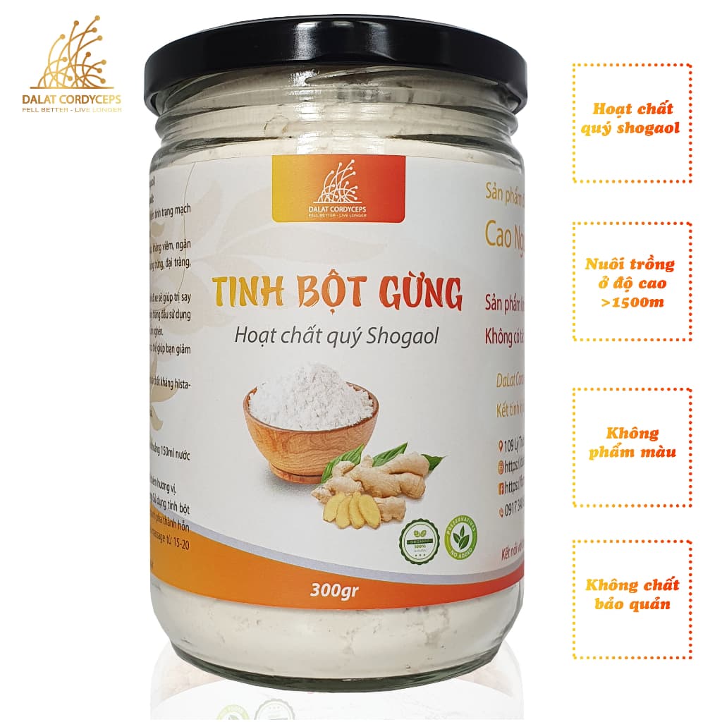 Tinh bột gừng Dalat Cordyceps, loại thượng hạng