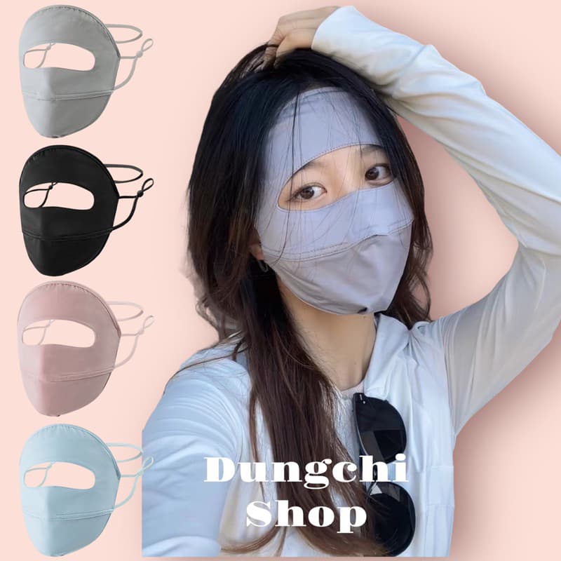 Khẩu trang kín cả mặt chất su lụa mát chống nắng chống tia uv