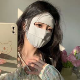 Khẩu trang kín cả mặt chất su lụa mát chống nắng chống tia uv 3
