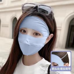 Khẩu trang kín cả mặt chất su lụa mát chống nắng chống tia uv 2