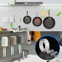 Băng keo 2 mặt nano siêu dính, Cuộn băng dính 2 mặt trong suốt 4
