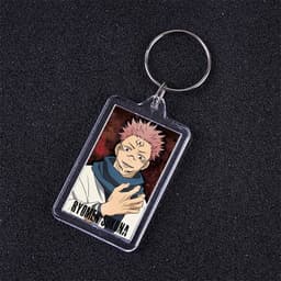 ( VUÔNG ) Móc khóa mica IN HÌNH JUJUTSU KAISEN Chú Thuật Hồi Chiến ver NỀN CHỮ anime chibi xinh xắn tiện lợi dễ thương 6