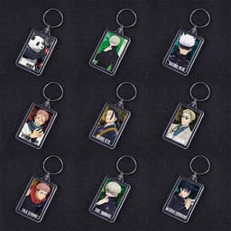 ( VUÔNG ) Móc khóa mica IN HÌNH JUJUTSU KAISEN Chú Thuật Hồi Chiến ver NỀN CHỮ anime chibi xinh xắn tiện lợi dễ thương 1