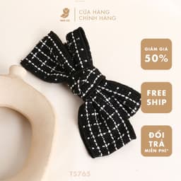 Kẹp Tóc NHÀ CÚ Nơ To Đính Kết Sang Trọng Hàn Quốc 2