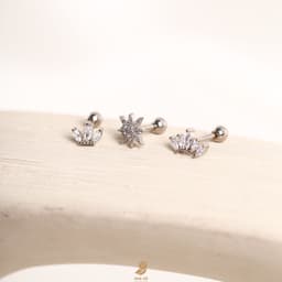 (Một Chiếc) Bông Tai Nữ Thép Y Tế Titan Đính Đá Zircon Cz 5A Không Đen Gỉ NHÀ CÚ Hình Sao, Tim, Vương Miện, Thánh Giá 5