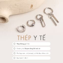 (Một Chiếc) Bông Tai Nữ Thép Y Tế Titan Đính Đá Zircon Cz 5A Không Đen Gỉ NHÀ CÚ Hình Sao, Tim, Vương Miện, Thánh Giá 2