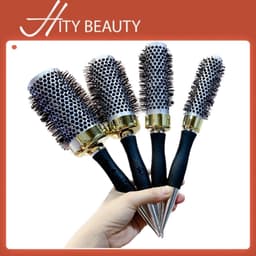 [4size] Lược tròn tạo kiểu tóc màu đen dành cho là tóc makeup chuyên nghiệp - HIty Beauty 1