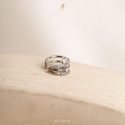 Bông Tai Nữ Earcuff Đá Zircon Cz 5A Hình Nơ Vàng Cách Điệu NHÀ CÚ Cây Xỏ Bạc 925 Kẹp Vành Tai Màu Vàng Cá Tính 18380 5