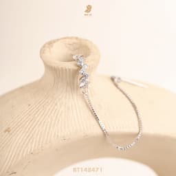 Bông Tai Nữ Earcuff Đá Zircon Cz 5A Hình Nơ Vàng Cách Điệu NHÀ CÚ Cây Xỏ Bạc 925 Kẹp Vành Tai Màu Vàng Cá Tính 18380 6