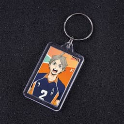 ( VUÔNG ) Móc khóa mica IN HÌNH HAIKYUU!! Vua Bóng Chuyền ver ĐỒNG PHỤC anime chibi xinh xắn dễ thương 5