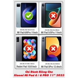 [Ảnh Thật] Bao Da MTB Xia0mi Mi PAD 6 / 6 PRO 11" 2023 Gấp 3 Khúc Lưng Cứng Có Nam Châm 2
