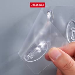 Thanh 6 Móc Dán Tường Siêu Dính Trong Suốt JYoohome Treo Đồ Quần Áo Khăn Đồ Dùng Nhà Bếp Chịu Lực 6