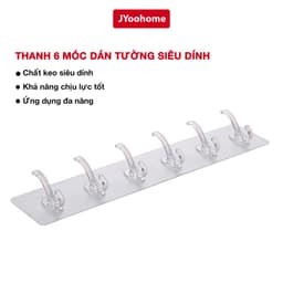 Thanh 6 Móc Dán Tường Siêu Dính Trong Suốt JYoohome Treo Đồ Quần Áo Khăn Đồ Dùng Nhà Bếp Chịu Lực 1