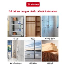 Thanh 6 Móc Dán Tường Siêu Dính Trong Suốt JYoohome Treo Đồ Quần Áo Khăn Đồ Dùng Nhà Bếp Chịu Lực 2