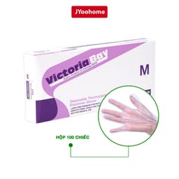 Hộp 100 Găng tay nilon làm bếp nấu ăn vệ sinh Victoria Bay JYoohome Bao tay TPE kháng khuẩn 4
