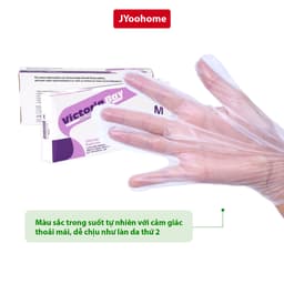 Hộp 100 Găng tay nilon làm bếp nấu ăn vệ sinh Victoria Bay JYoohome Bao tay TPE kháng khuẩn 3