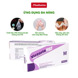 Hộp 100 Găng tay nilon làm bếp nấu ăn vệ sinh Victoria Bay JYoohome Bao tay TPE kháng khuẩn 2