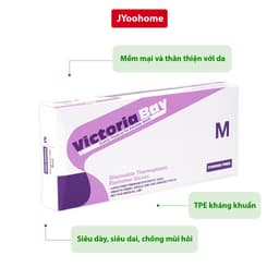 Hộp 100 Găng tay nilon làm bếp nấu ăn vệ sinh Victoria Bay JYoohome Bao tay TPE kháng khuẩn 5