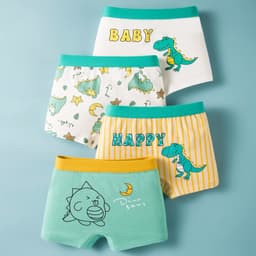Combo 4 quần sịp đùi quần lót cho bé trai cotton thoáng mát hình ngộ nghĩnh dễ thương Cherikids 8