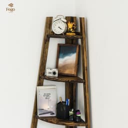Kệ thang góc tường chữ A FEGO gỗ thông tự nhiên 5 tầng 8