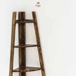 Kệ thang góc tường chữ A FEGO gỗ thông tự nhiên 5 tầng 9