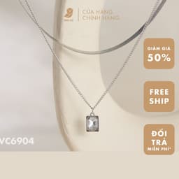 Dây Chuyền Nữ Đá Zircon Cz 5A Layer 2 Tầng Tim NHÀ CÚ Xanh Màu Bạc Quý Phái Phụ Kiện Phong Cách Hàn Quốc 6904 2