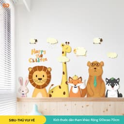 Decal dán tường cho bé trang trí phòng ngủ tủ quần áo SIBU 1