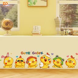 Decal hình dán trang trí phòng cho bé  decor phòng ngủ tủ quần áo gà cute 4