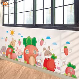 Tranh dán tường cho bé Orange trang trí phòng ngủ, tủ quần áo  nhà cà rốt của thỏ 5
