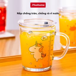 Bình Nước Tập Uống Cho Bé JYoohome Cốc Pha Sữa Cho Bé Có Ống Hút, Cốc Chia Vạch Đo Lường Dung Tích 5