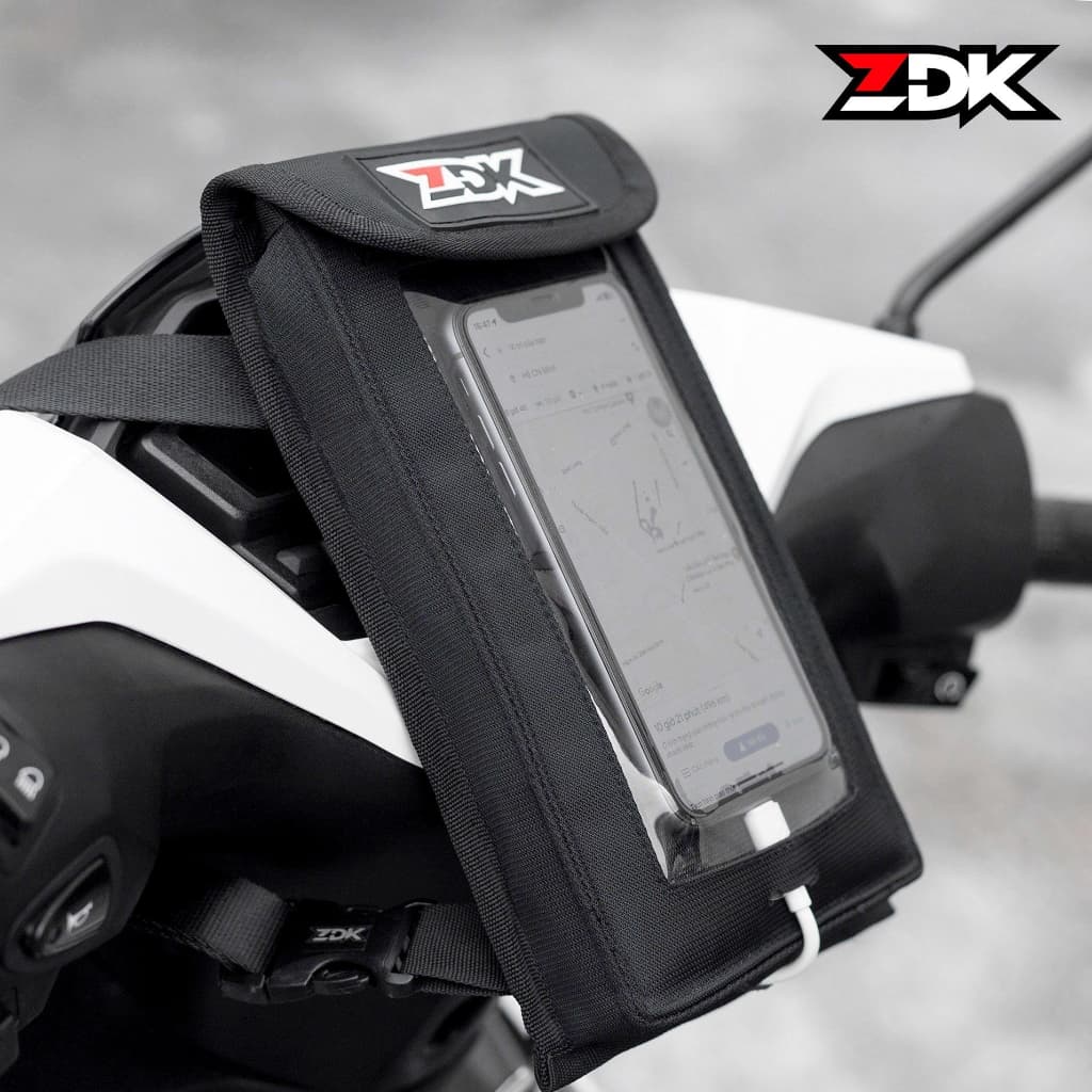 Túi ZDK mini, Túi treo đầu xe máy đựng điện thoại, thiết kế mới có lỗ sạc, 2 lớp hỗ trợ thoát nhiệt