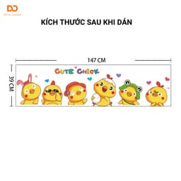Decal hình dán trang trí phòng cho bé  decor phòng ngủ tủ quần áo gà cute 6